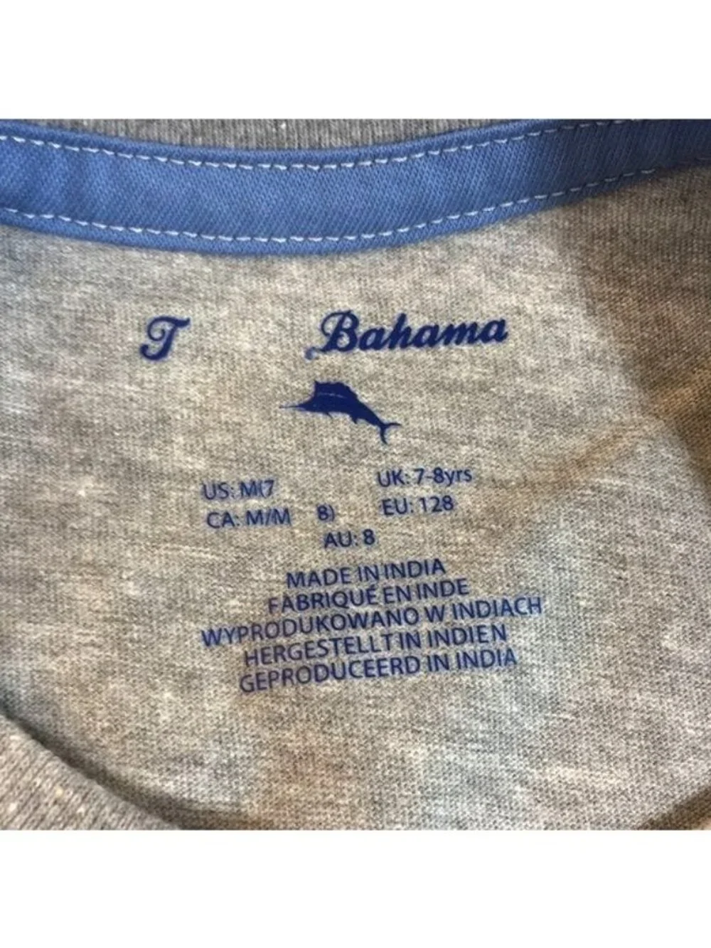 Tommy Bahama Kids Tee Graphic Long Sleeve Gray/Blue NWT